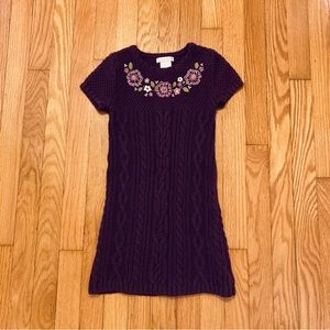 Jillian’s Closet Sweater Dress Purple Floral 6X